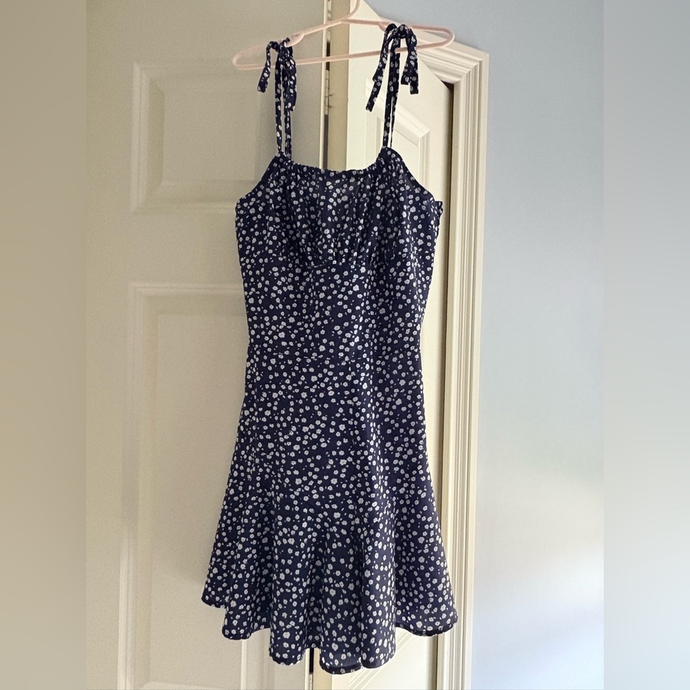 Navy Blue Floral Romper